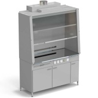 Шкаф вытяжной без подвода воды с электрикой 1520х750х2160 мм, раб. поверхность - НЕРЖАВЕЮЩАЯ СТАЛЬ