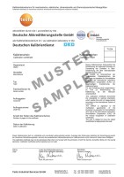 DAkkS humidity calibration certificate - with selectable measuring points