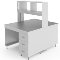 Физический островной стол со столешницей из химстойкого пластика НВ-1200 ОСП