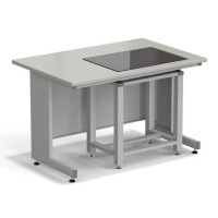 Стол весовой с приставкой ЭКРОС 1200х800х750 мм, весовой стол справа, раб. поверхность - ЛАМИНАТ СЕРЫЙ