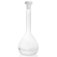 Колба мерная DURAN 1000 мл, класс А, светлое стекло, NS24/29, с пробкой (PE), с индивидуальным сертификатом