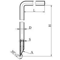 Трубка подачи пара в пробирку ГОСТ 12068 эскиз 5-554